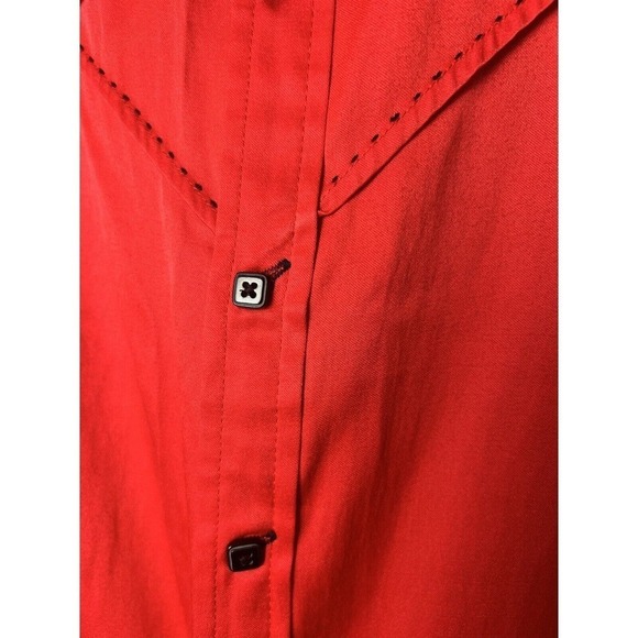 Lanzó Couture Men's Button Up Dress Shirt Western Vibes Red Size L - Picture 3 of 11